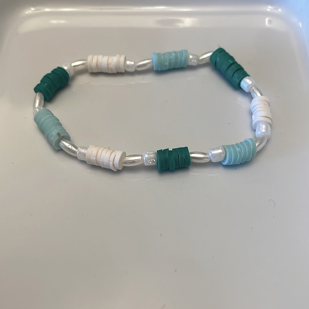 Emerald green and jade bracelet